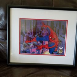 Spiderman Sericel Signed Bye Stan Lee PSA Certified 