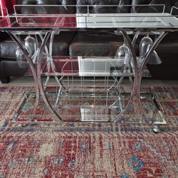 Forbin Metal And Glass Bar Cart