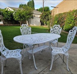 5pc Patio set /Cast Aluminum Garden Set/Outdoor Furniture/Cash Only