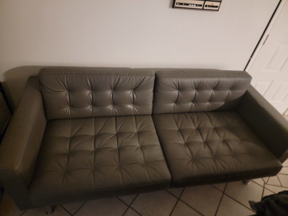 Gray Leather Couch