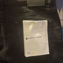 Black Ripped Purple Jeans 