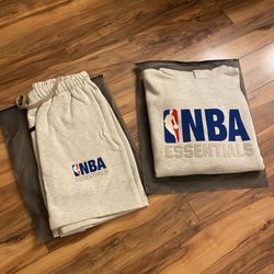 NBA x Essentials Light Heather Hoodie & Shorts Set Size Medium (Look At Description For Individual Prices)