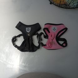 Dog Harness Black 🖤 And Pink 🩷 Both Comes With Leash
