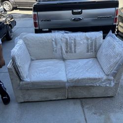 Beige Loveseat Living room Couch Bedroom Bedside Sofa Super Soft 