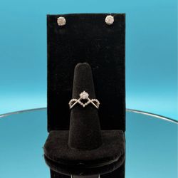 # 28. Stunning Moissanite Ring & Stud Earrings Set