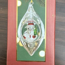 Lennox Open Globe Santa Ornament 