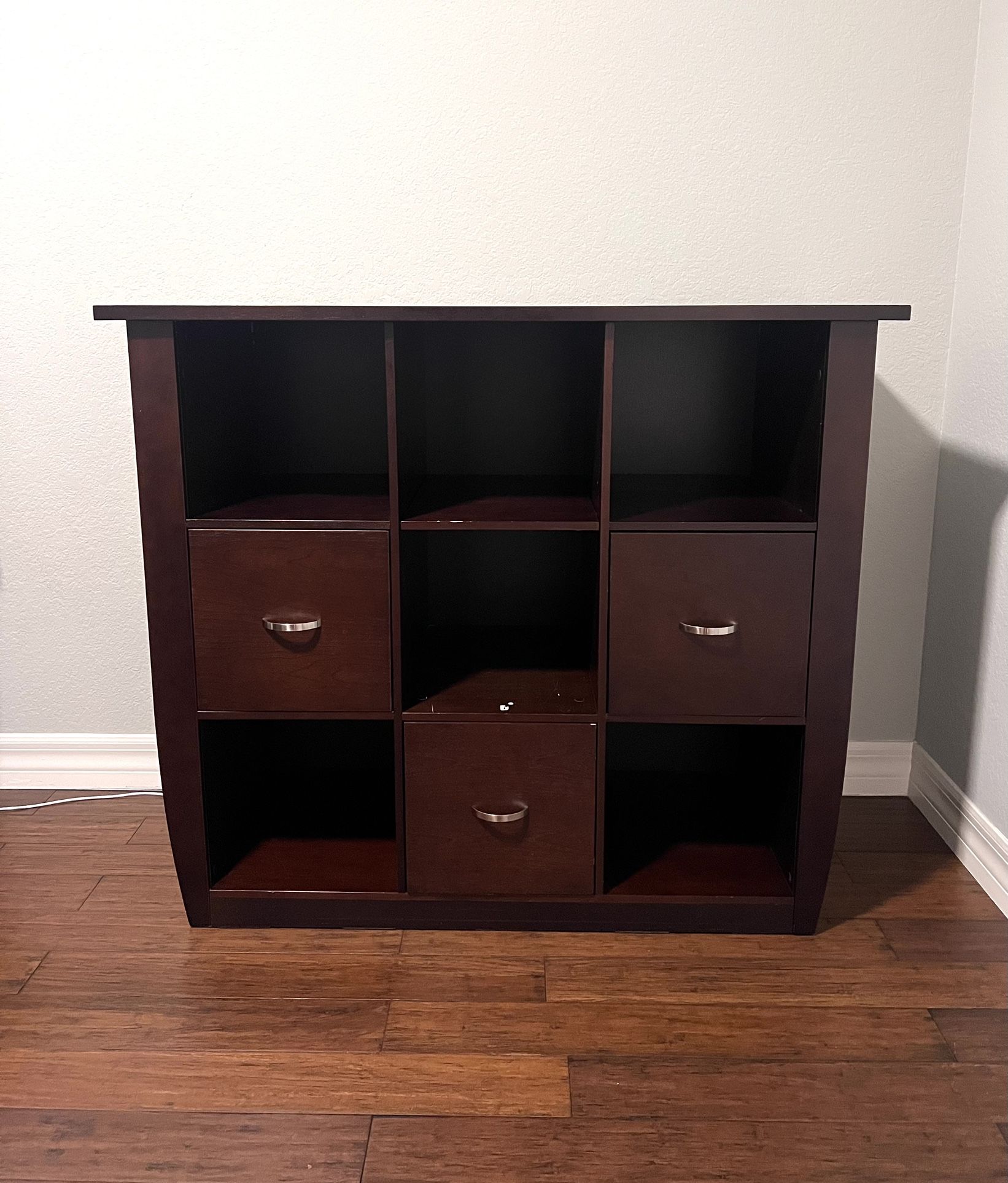 Office Cabinet Bookshelf - Dark Coffee Wood