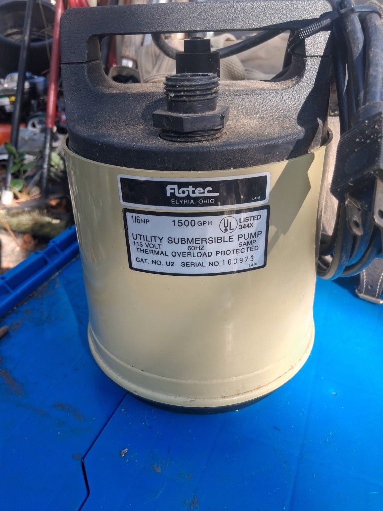 Flotec Sub.pump 1500gph 1/6 Hp