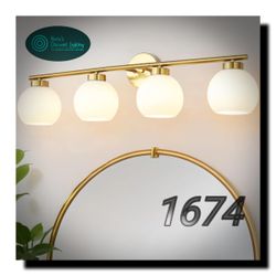 Wynterhaven 4 Light Bathroom Vanity Light, 20" Brushed Gold Bathroom Light Fixtures