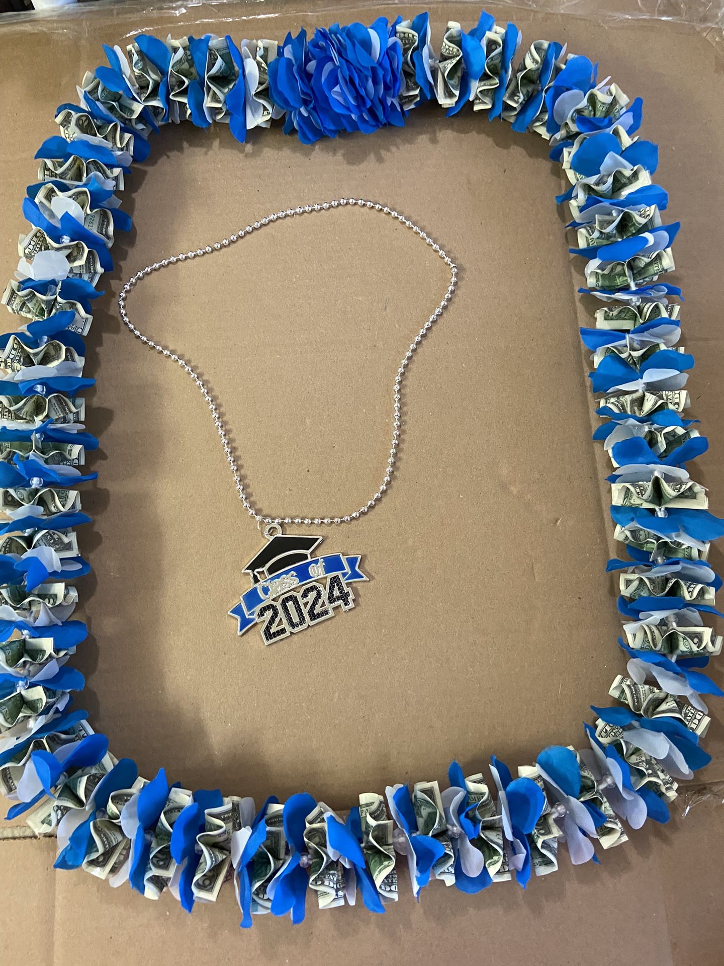 Graduation UCLA Colors Flowers LeiMoney Lei