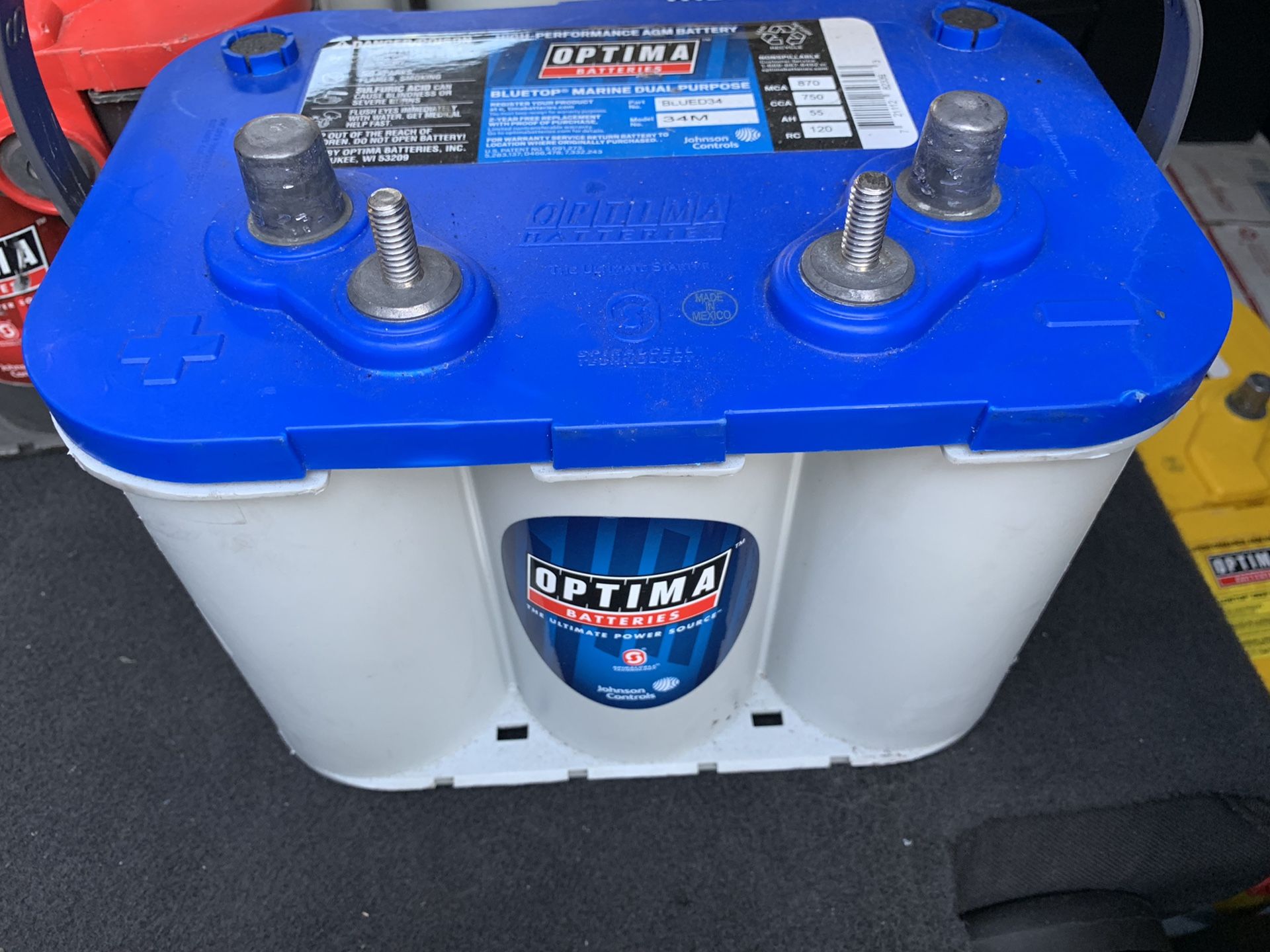 BLUE TOP MARINE OPTIMA BATTERIES AVAILABLE