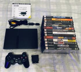 Play station 2 ps2 slim Console 14 games bundle lot adult owned Very Good Condition fully functional purchased for collecting please read Description
