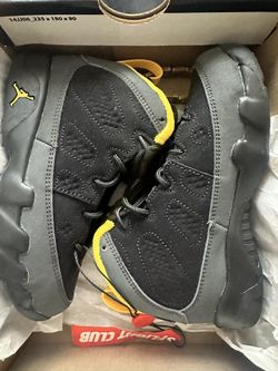 Air Jordan 9 Retro TD 'Dark Charcoal University Gold Boys '