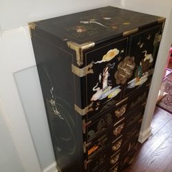 Japanese Black Lacquer Furniture Set