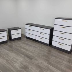 Dresser, Chest And 2 Nightstands - Cómoda, Gavetero Y 2 Mesitas De Noche 