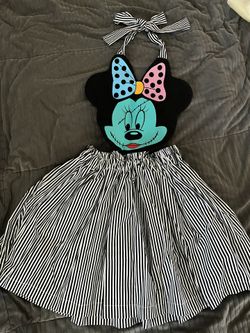 Girls Disney Minnie Mouse Nightmare before Christmas inspired backless dress