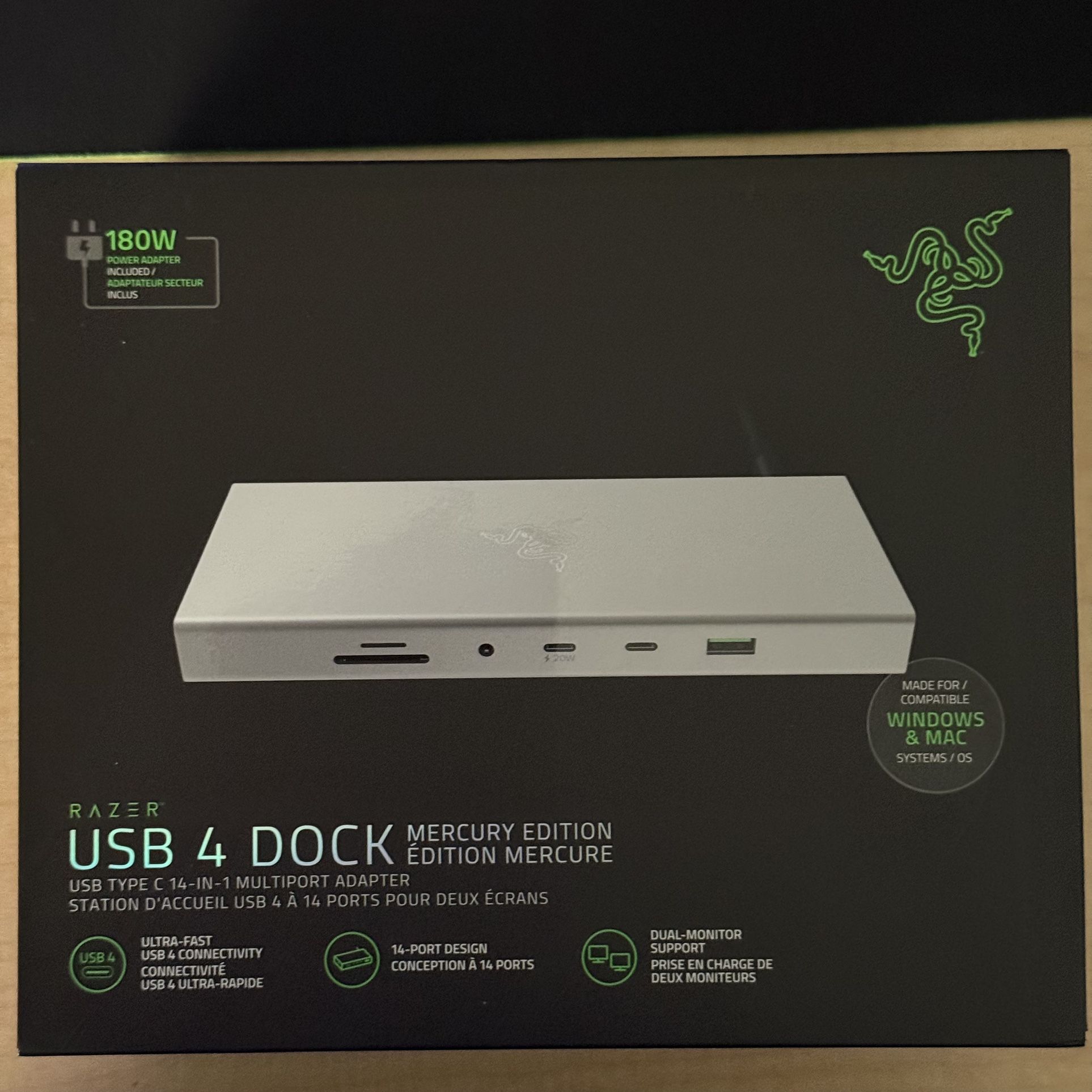 Razer USB 4 Dock - Mercury Silver