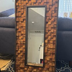 Wood Floor Mirror 