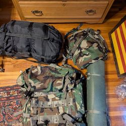 Patrol Pack, Large Field Pack, And Foam Roll