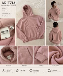 Aritzia Sweatfleece Mega Fit Hoodie Pink 2XS