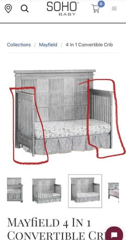 Crib - (Only Sides) Marked In Red in Picture FREE