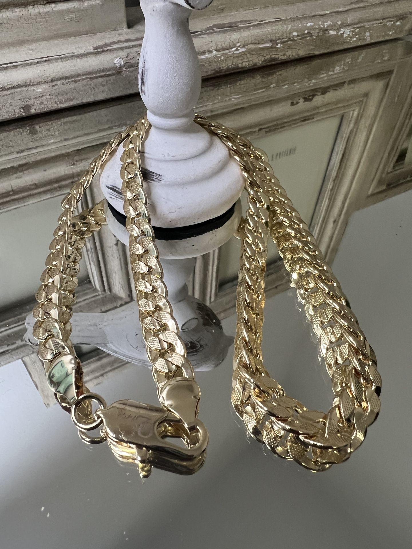 Cuban Men’s Gold Plated Chain Necklace 22” 9mm