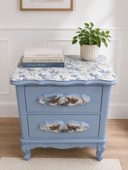 Blue & White End Table