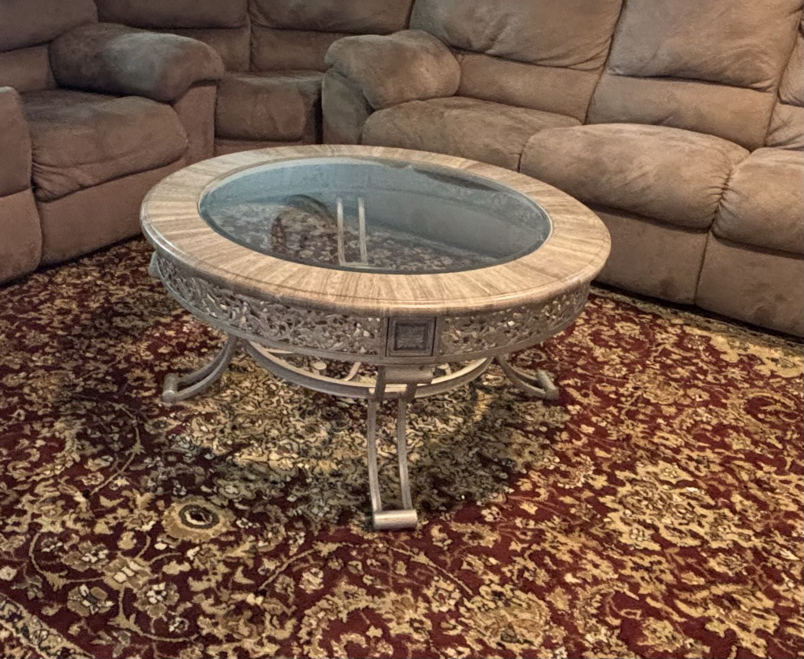 Coffee table, side table and lamp