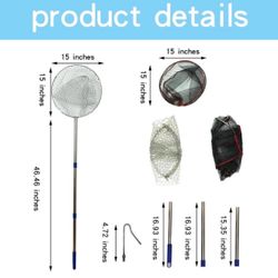 Telescopic Animal Catching Net with Interchangeable Mesh