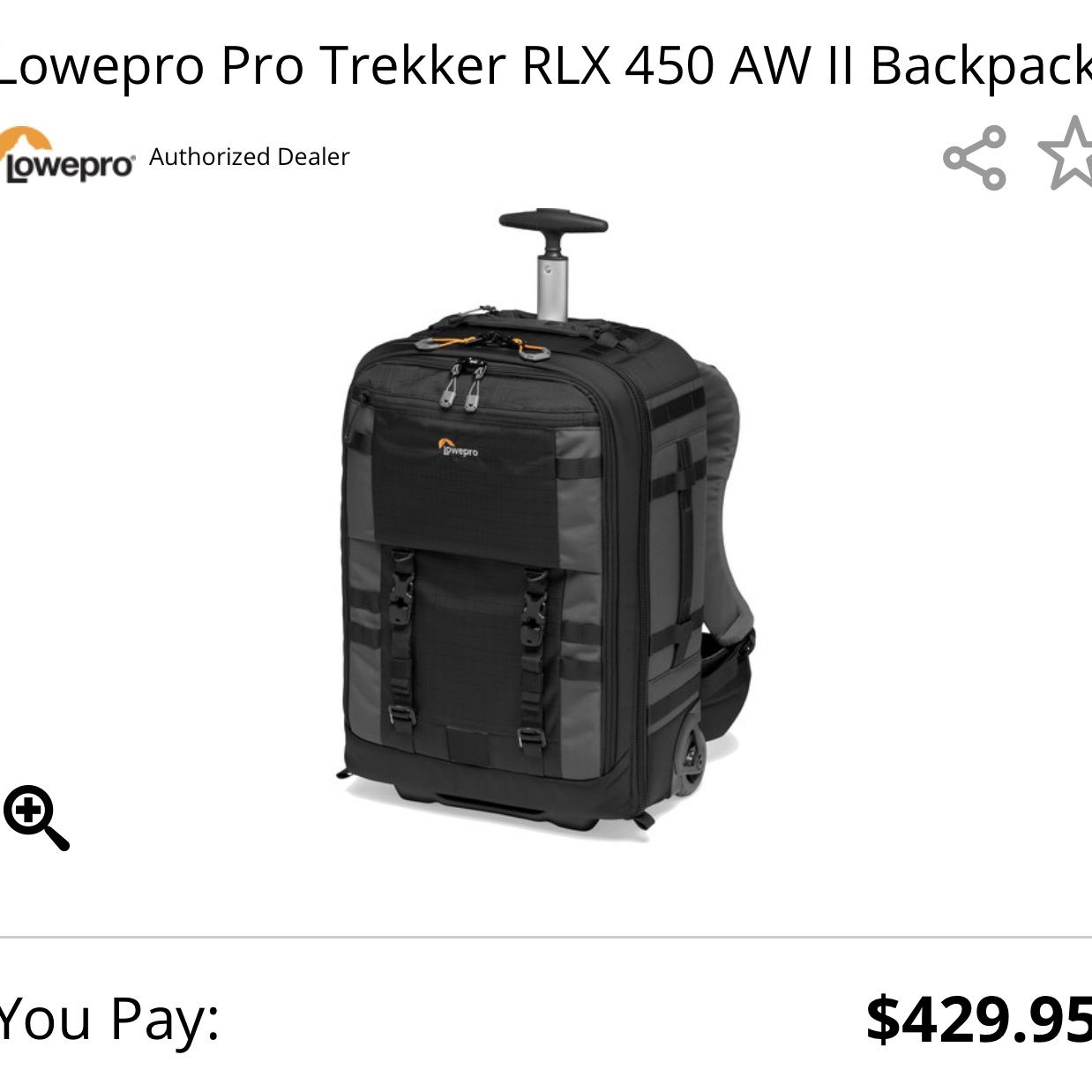 Lowepro Pro Trekker RLX 450 AW II Backpack
