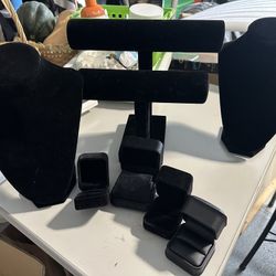 Black Velvet Jewelry Displays and Boxes