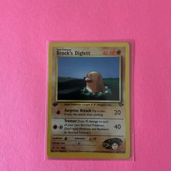 1st Edition Brock’s Diglett 67/132 Pokemon Card from Gym Challenge 