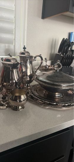 Silver-Plated Tea and Serving Set