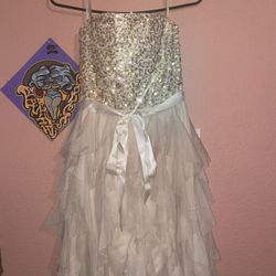 Champagne Sequin Ruffle Dress