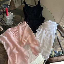 Ladies Small Black Leotard/ Bodysuit & Wraps