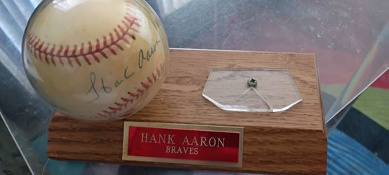 Signed Hank Aaron Baseball