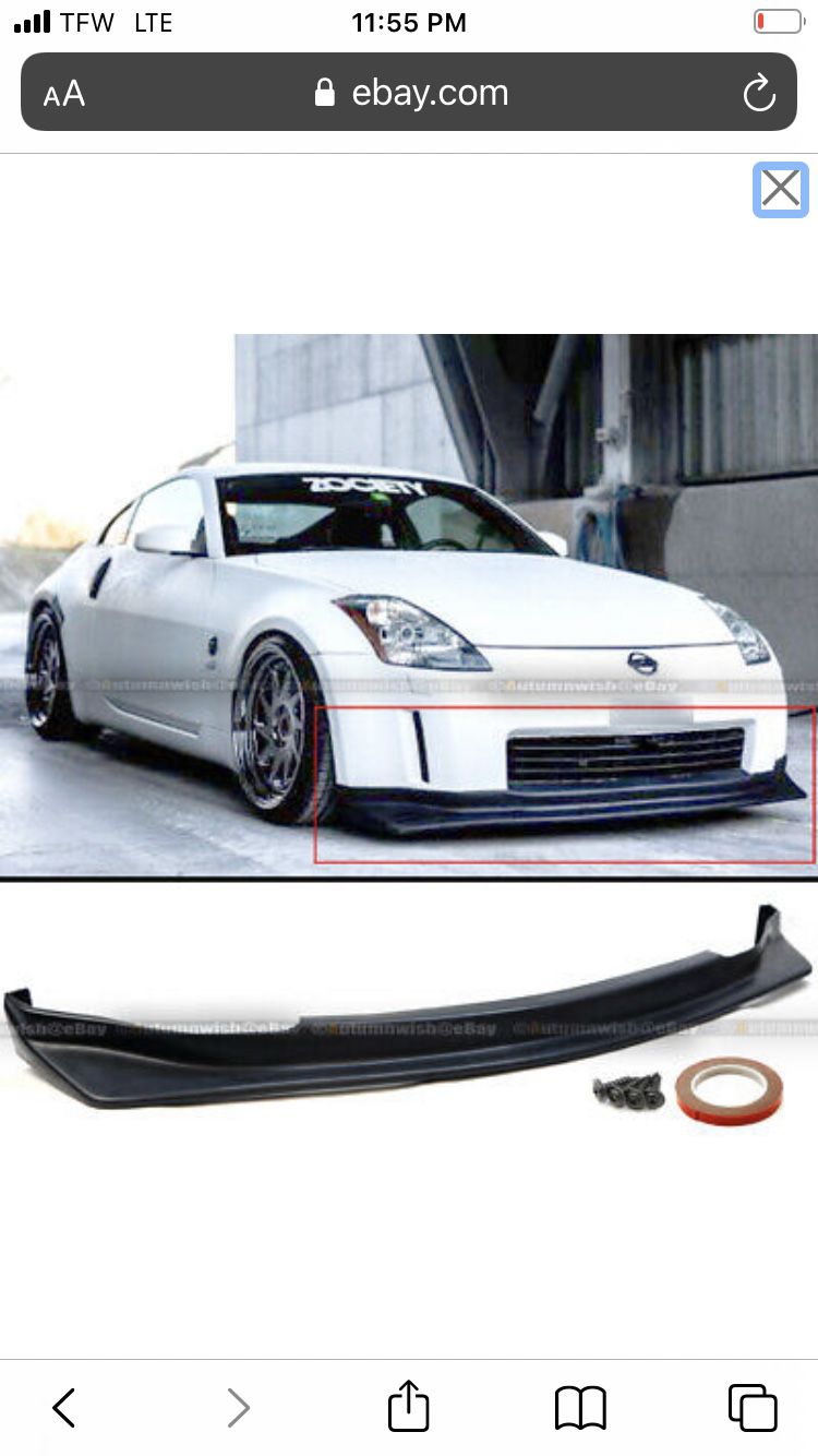 Fit 03-05 350z Unpainted Polyurethane NS N Style Front Bumper Chin Lip Body Kit