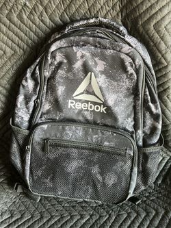 Reebok Spellbinding Laptop Backpack Water Resistant Sports Black Marble