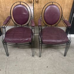 Set Of 2: Decorative Metal Arm Chair Lounge Chair