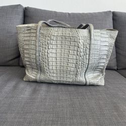 Real Crocodile Leather Tote Bag