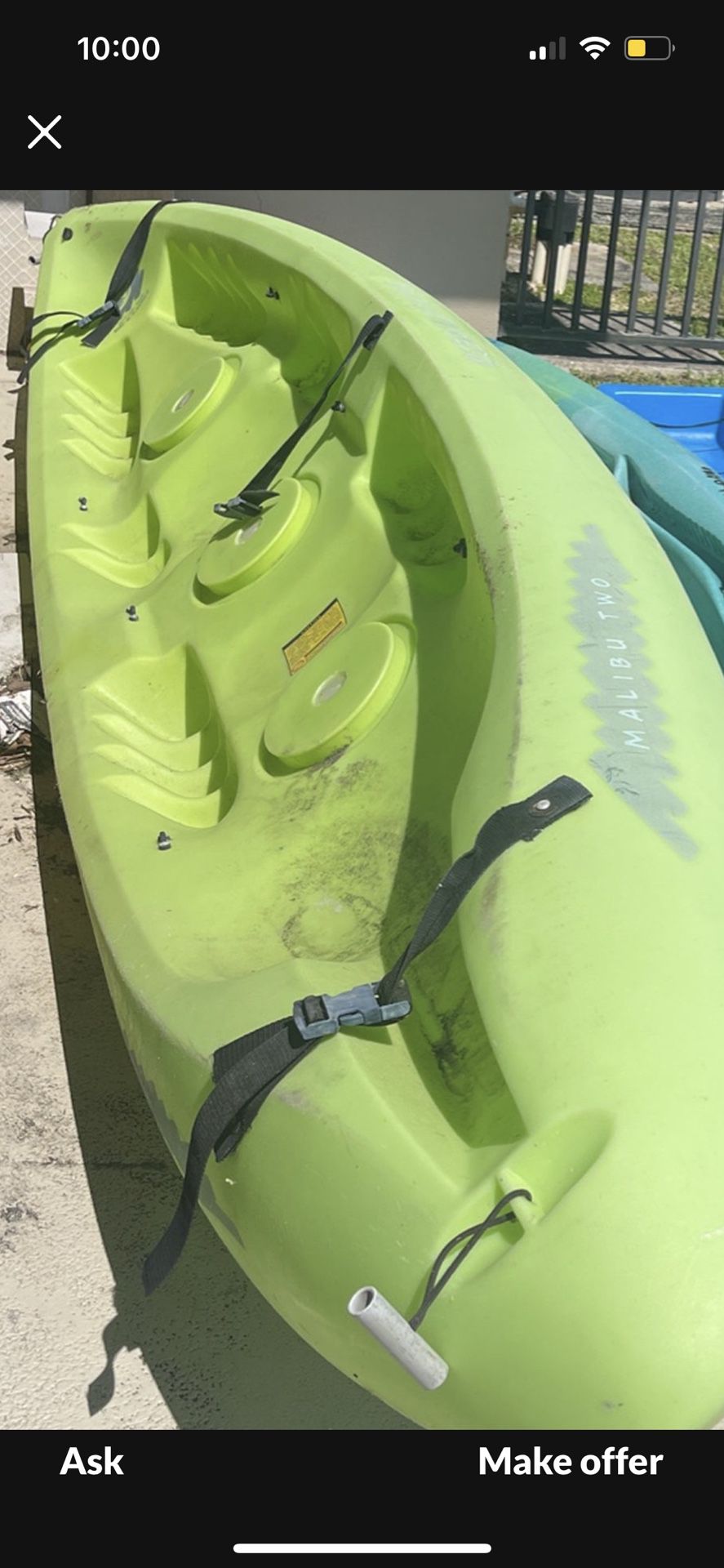 Kayak Malibu Up 2 People’s With 2 Paddles 