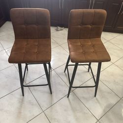 NEW CangLong Velvet Barstools Counter Height Velour Bar Chairs