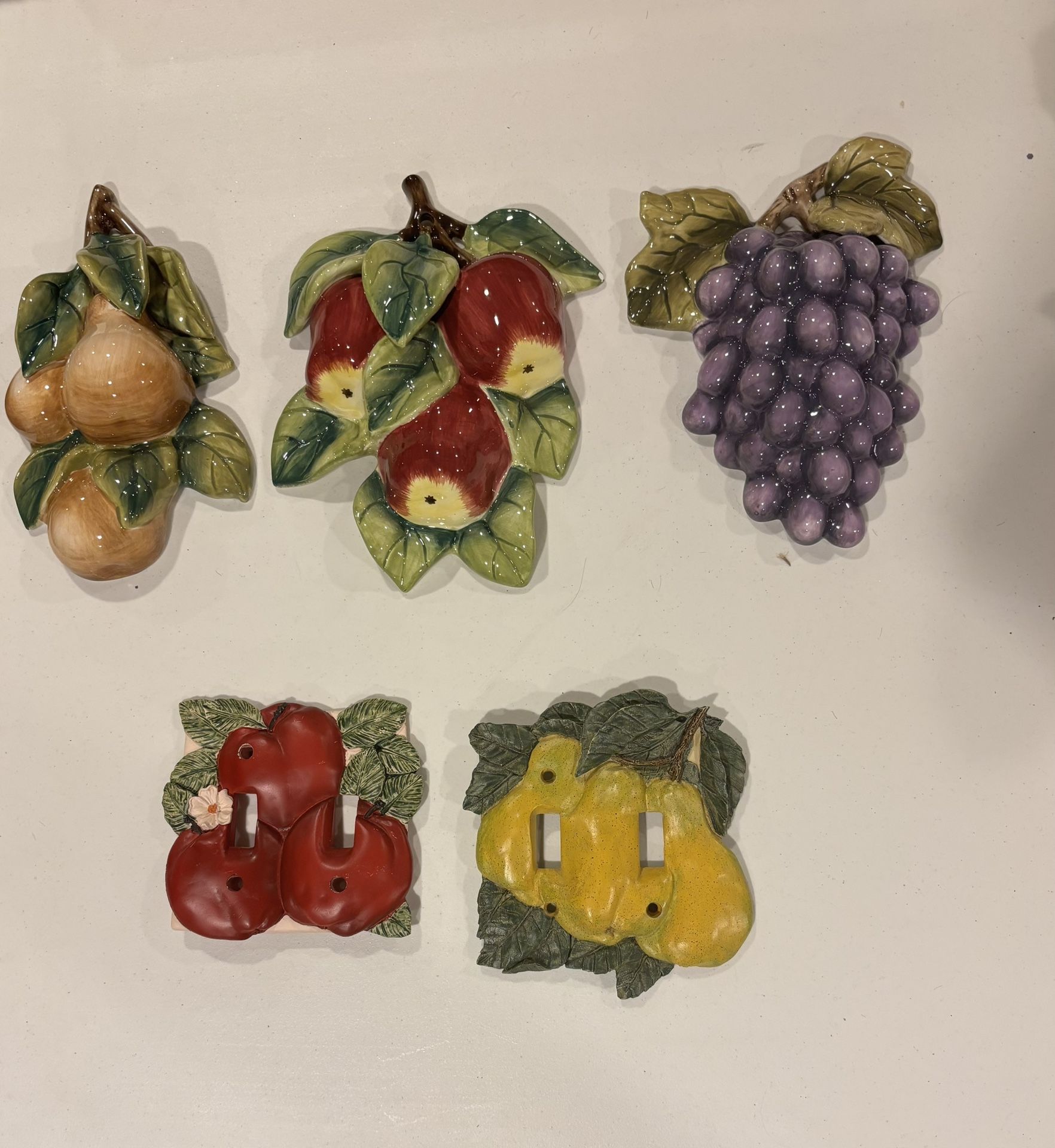 Ceramic/Porcelain Fruit Wall Plaques and Switch Plates