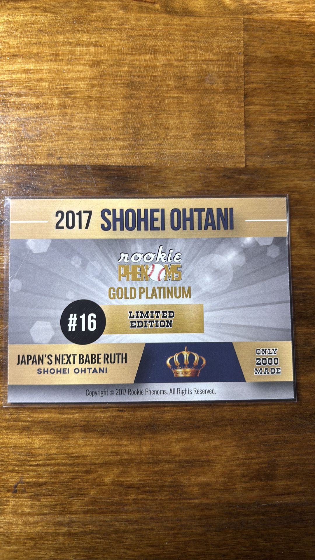 Limited Edition 2017 & 2018 Gold Platinum Shohei Ohtani Rookie