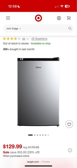 Silver mini fridge from Target