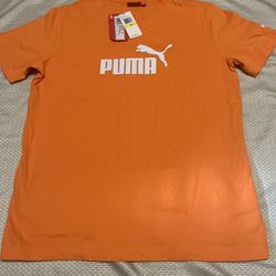 New Puma Orange T Shirt Mens Size medium 