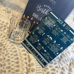 50th Birthday Board & Glass 1971