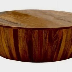 Handmade Wooden Drum Coffee Table