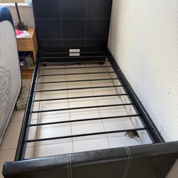 NEW BED FRAME TWIN SIZE WITH MATTRESS AND BOX SPRING 