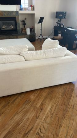 HUGE 10FT × 10FT White Sectional Sofa + Oversized Ottoman – WHOLESALE PRICE